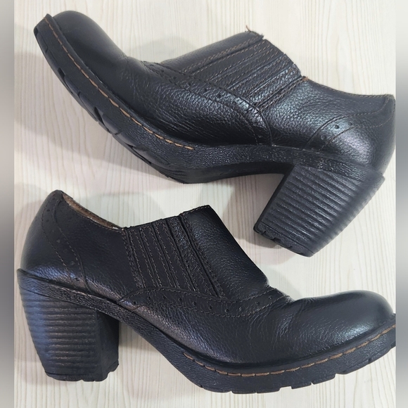 b.o.c. Sorla Block Heel Black Pebble Leather Slip On Stretch Ankle Booties 7.5 - Picture 5 of 8